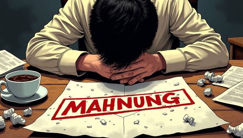 Finanzielle Schocknachricht (Mahnung, Rechnung, Schulden)